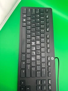HP KBAR211 USB Slim Keyboard- Black Fully Functional - Picture 1 of 4