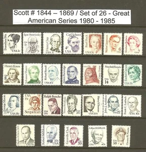US Scott # 1844-69 Great Americans 26 MNH Stamps - Picture 1 of 1