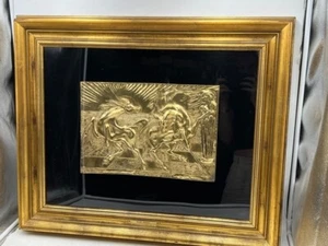 Aligi Sassu (1912-2000) - Cavalli del Sole - Lastra in Argento Dorato - Foto 1 di 9