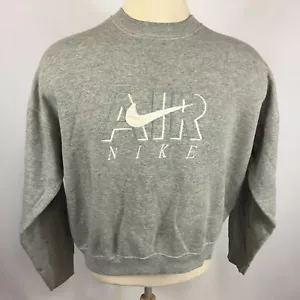 Vintage 80s 90s Gray Distressed Worn Sweatshirt T Shirt Surf Skate Grunge AIR M - Picture 1 of 6