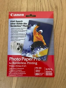 CANON PR-101 Photo Paper Pro 4"x6" BORDERLESS 20 sheets - Picture 1 of 1