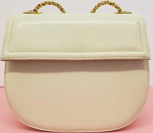 BOLSO BANDOLERA DE COLECCIÓN HECHO EN EE. UU. ~ FRANCÉS DE CALIFERIA CUERO CREMA ~ EUC - Imagen 1 de 7