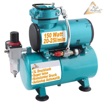 AIRBRUSH KOMPRESSOR AIRBRUSHKOMPRESSOR DRUCKLUFT TANK LUFTTANK AIRBRUSH ÖLFREI - Bild 1 von 4