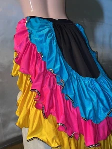 VTG Drag Stage Neon Layers Shiny Spandex Panties Skirt Bottom Tutu Burlesque 80s - Picture 1 of 6