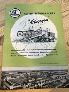 CLAAS Mähdrescher Europa – Original Prospekt / Werbung - Marketing - Broschüre - Bild 1 von 2