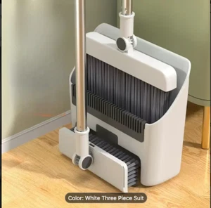 3-in-1 Home Cleaning Kit: Soft Bristle Broom, Dustpan & Brush Combo - Non-Stick - Picture 1 of 10