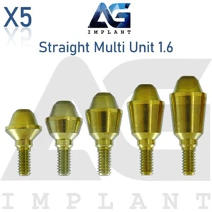 5 gerade Multi Unit 1,6 Prothesen Systerm Abutments Sechskant 2,42 mm - Bild 1 von 4