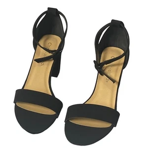 City Classified Women's Open Toe Low Chunky Buckle Heeled Sandals Shoes - Picture 1 of 6