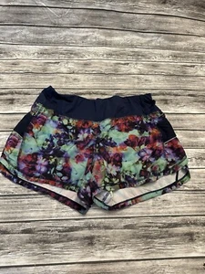 Athleta Floral Ready Set Go Athletic Running Workout Lined Shorts Medium Womens - Picture 1 of 9