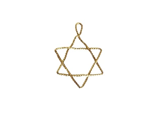 14K Gold Star of David Pendant textured Surface 0.51g - 28mmx20mm #19 - Picture 1 of 1
