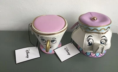 DISNEY Mrs Potts Teapot & Chip Cup Zip Coin Purse Bag Beauty and Beast Primark - Image 1 of 4