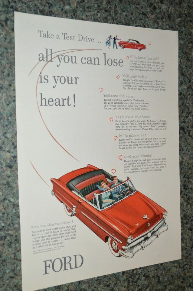 Ford Crestline 1953 convertible anuncio original impreso anuncio 53 Foto 1 de 1