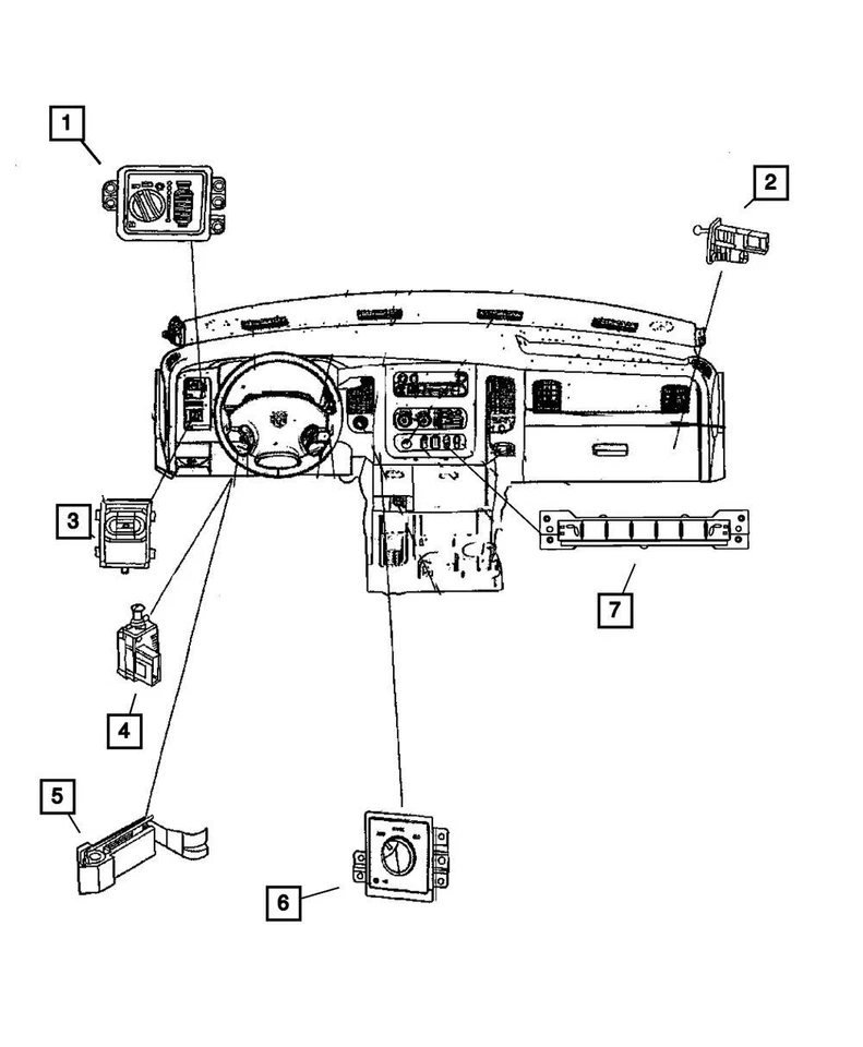Interruptor de panel de instrumentos delantero genuino Mopar 2009-2012 Dodge Ram 1500 68026055AC Foto 1 de 1