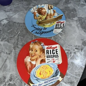 Kelloggs Rice Krispies x2 Cereal Swing to Crispness Plate 21cm 2005 Retro - Foto 1 di 5