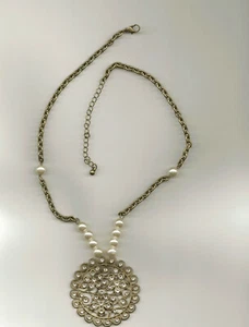 Retro 50er Jahre Zuchtperlen und Strass 21 Zoll Anhänger - Halskette - Bild 1 von 10