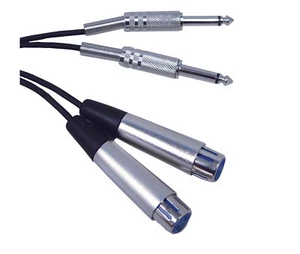 SOUNDLAB 2x XLR sockets - 2x 1/4" Mono plugs 1.5m *NEW* - Picture 1 of 1