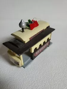 Trolley Hershey's Kurt Adler Wooden Christmas Ornament Holly Kiss Taiwan 3.5" - Picture 1 of 17