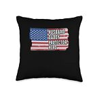 Husband Daddy Protector Hero Vintage American Flag For Dad Throw Pillow, 16X1...