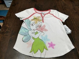NWT Disney Store White Tinkerbell Top Size Girl's 9/10 - Picture 1 of 2