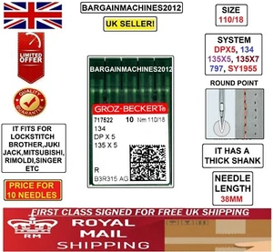 DPX5 135X5 134 SIZE110/18 JUKI,JACK,BROTHER LOCKSTITCH INDST SEWING MCHN NEEDLE - Picture 1 of 3