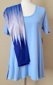 UNICORN! NWT LULAROE XS PERFECT TEE BLUE + NWT OS FROZEN ICICLES ELSA LEGGINGS - Picture 1 of 12