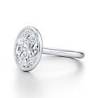 Engagement White Gold Ring 18K Certified Diamond IGI GIA Lab Grown Oval 1.20 Ct