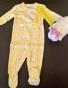 NWT Infants 0-3 mo Gymboree EIEIO 2005 Cotton Yellow/Pink Snap Sleeper & Plush - Picture 1 of 6