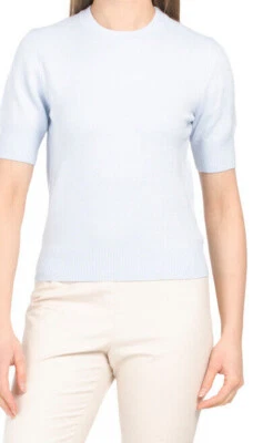 NWT French Connection Margo Crew Neck Short  Sleeve Sweater Blue Top sz M,L,XL - Image 1 of 4