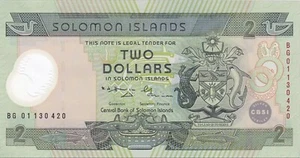 2 Dollar Polymer note. Solomon Islands 2001 series. $2 Banknote. single UNC bill - Picture 1 of 2