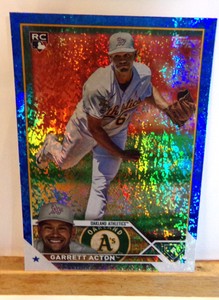 2023 TOPPS UPDATE #US192 GARRETT ACTON RC  Blue FOIL PARALLEL #423/999 - A's