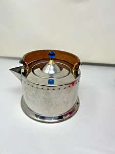 Vtg BODUM OTTONI C. Jorgensen Italy INOX 18/10 Wood Handle Tea Kettle MCM - Picture 1 of 5