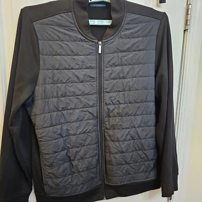 Chaqueta Herringbone Perry Ellis Cremallera Completa Zafiro Oscuro Talla XL Foto 1 de 4