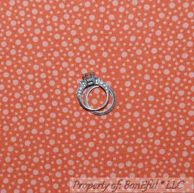 BonEful Fabric FQ Cotton Quilt Orange Peach Polka Dot Calico Small Little Print - Image 1 of 4