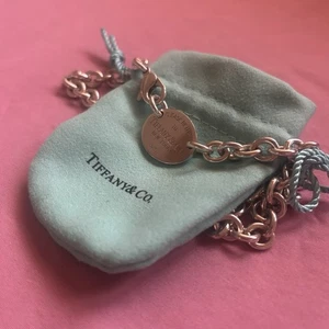 Tiffany Please Return to Tiffany & Co. Oval Tag 925 Silver 15" Choker Necklace - Picture 1 of 7