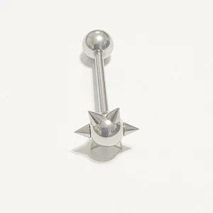 STERILIZE PACK: 6 MINI SPIKES 14g 5/8" Surgical Steel Tongue Barbell. - Picture 1 of 10