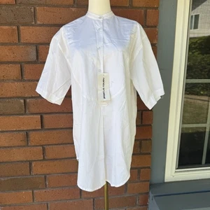 VINTAGE Nancy Crystal Smoking Tunika Lagenlook Bluse | Weiß | Neu mit Etikett | Größe S - Bild 1 von 14