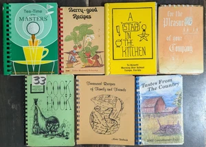 7 VINTAGE SPIRAL COOKBOOKS LOT COMMUNITY LOCAL COOK BOOK VTG HTF RECIPES - Bild 1 von 10