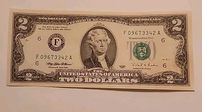 Series 1995-F Atlanta Two Dollar Bill US $2 Federal Reserve Note-- Crisp - Image 1 of 4