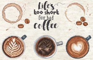 Kit de punto de cruz hágalo usted mismo Life’s too short for a bad coffee Needlepoint Craft Kit - Imagen 1 de 1