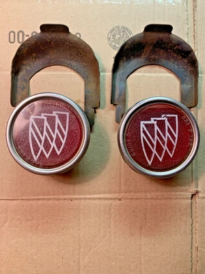 1968 68 Buick Skylark GS Rear Side Marker Lights Lamps Housings Pair w/Mounts - Image 1 of 4