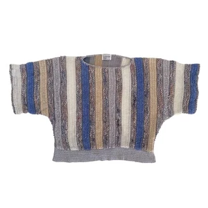 VTG Bonnie & Bill New York 3D Knit M Short Sleeve Pullover Oversized Sweater Top - Picture 1 of 11