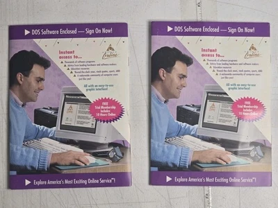 AOL America Online DOS Floppy Disk GeoWorks GUI 1991 Vintage Rare Mailer - Image 1 of 4