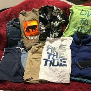 10 Piece Boys Size Small (5/6) lot: jeans, Kad Hawaiian shirt, REI Down Vest + - Picture 1 of 14