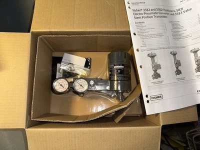 Posicionador convertidor electroneumático Fisher 582i con medidores y manual (nuevo) Foto 1 de 2