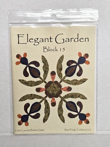 "Elegant Garden" Block of the Month Pattern Block 15 Laundry Basket Quilts 2007 - Picture 1 of 3