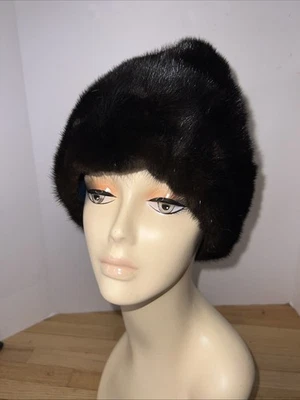 Sombrero de piel cosaco de visón de colección OSFM de lujo invierno estilo ruso antiguo Hollywood glamour Foto 1 de 4