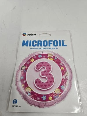 Bailarinas rosas Qualatex 18 pulgadas de aluminio globo de helio cumpleaños 3 años NUEVAS Foto 1 de 4