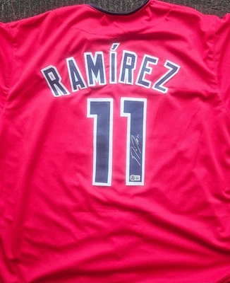 Jose Ramirez Signed Custom Red Jersey Beckett Guardians - Image 1 of 2