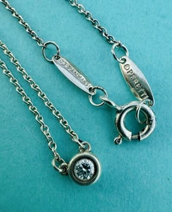 Tiffany & Co. Elsa Peretti .08 ctw Diamond Yard Pendant Necklace Sterling Silver - Picture 1 of 7
