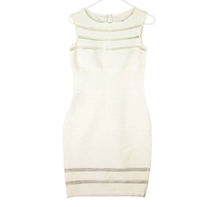 TADASHI SHOJI Layered Cocktail Dress White Sleeveless Hollow Size S - Picture 1 of 10